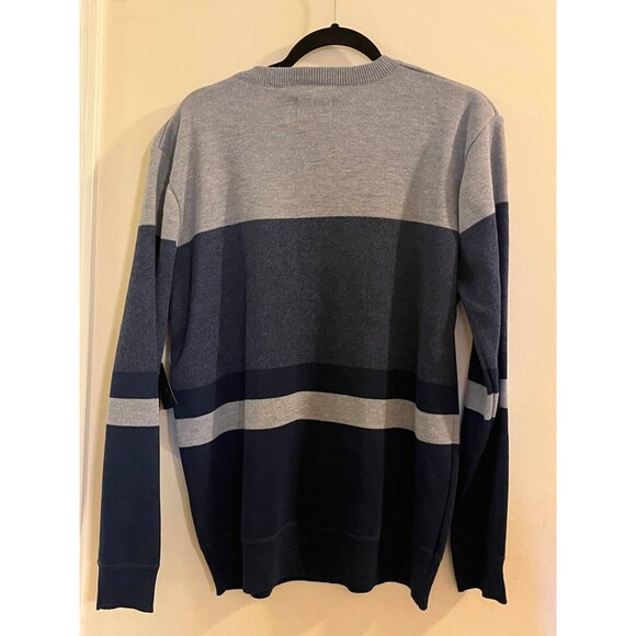 DAY & AGE Pullover Sweatshirt Men's Size L Gray Blue Long Sleeves Crew Neck - Picture 5 of 6